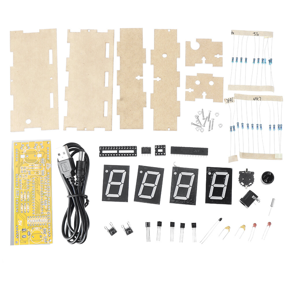 WangDaTao DIY Electronic Clock Production Kit Second Generation Program Enhanced Version Clock - Red - Image 2