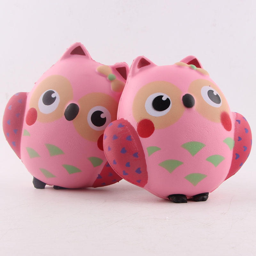 PU Simulation Cute Pink Owl Squishy Office Relief Toys - Image 2