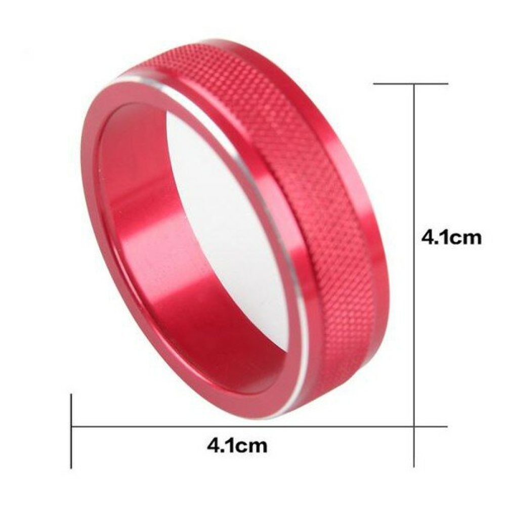 1pcs Car Alu Decorative Covers Stereo A/C Knob Circles Ring for Volvo S60 V60 XC60 S60L S80 V40 - Red - Image 2