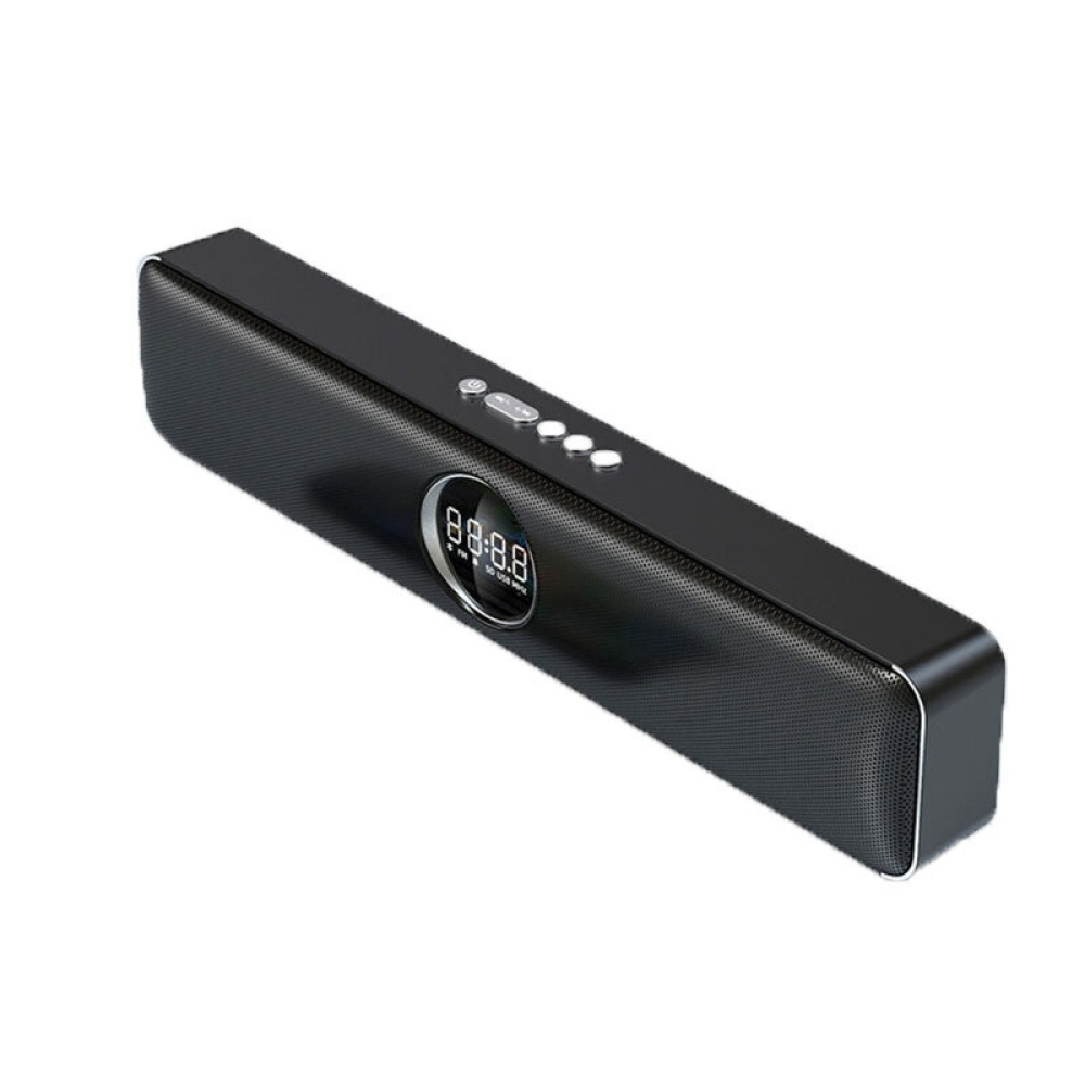 Bakeey M10 4 Unit Sound LED Display Big Power Wireless Bass Column 6D Stereo Soundbar Music Center bluetooth Speaker - Black