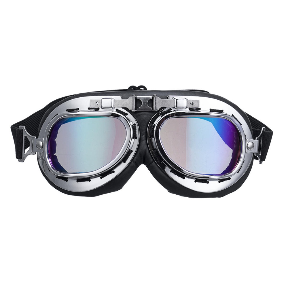 Retro Helmet Goggles Motorcycle Scooter Cycling Riding Eyewear Glasses - Colorful