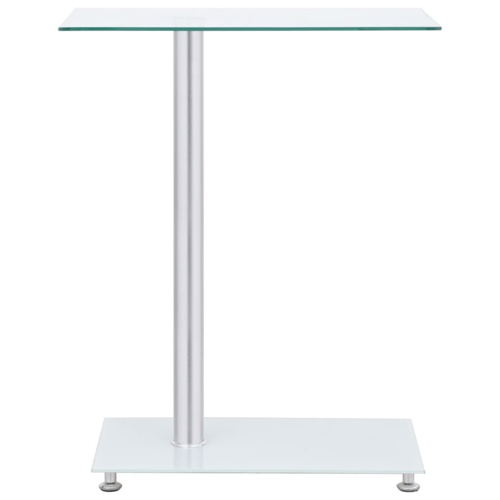 Side table U-shaped 45x30x58 cm tempered glass transparent - Image 2