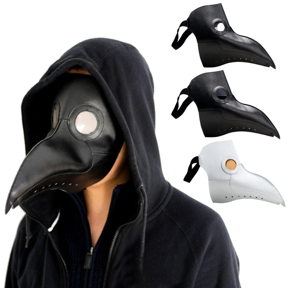 Steampunk Plague Doctor Mask Bird Beak  Prop Cosplay Punk Gothic Masks - Black - Image 2