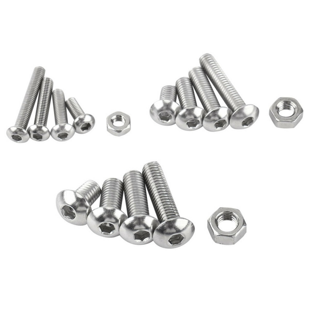 Suleve MXSH3 440Pcs M3/M4/M5 Stainless Steel Button Head Hex Socket Cap Screws Bolts Nuts Assortment Kit - Image 2