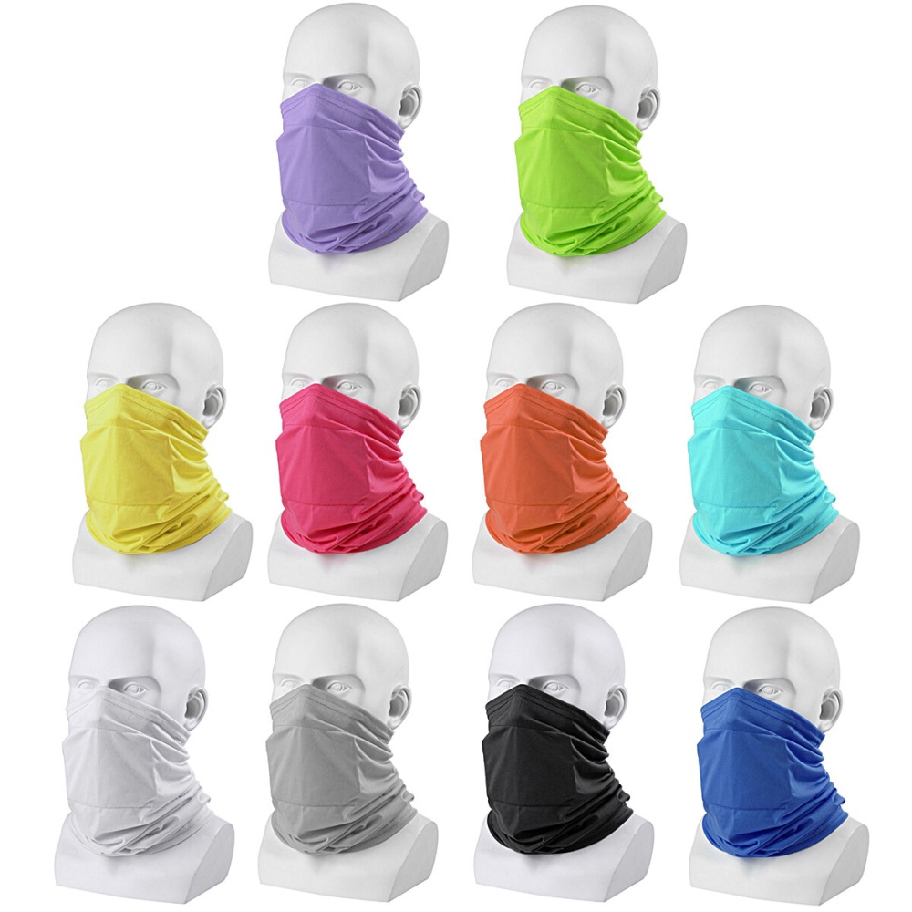 Adult Face Mask With 5pcs PM2.5 Filters Tube Scarf Bandana Head Multi-use Motorcycle Bike Riding Neck Gaiter Outdoor - White - Image 2