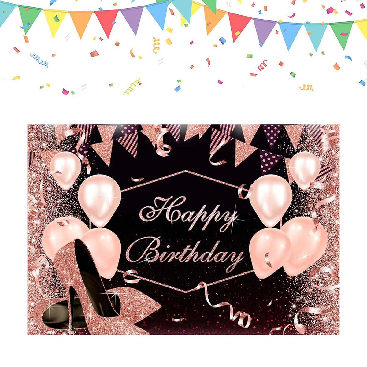 Happy Birthday Backdrop Banner Photography Background Party Decor Prop - 100X150cm - Image 2