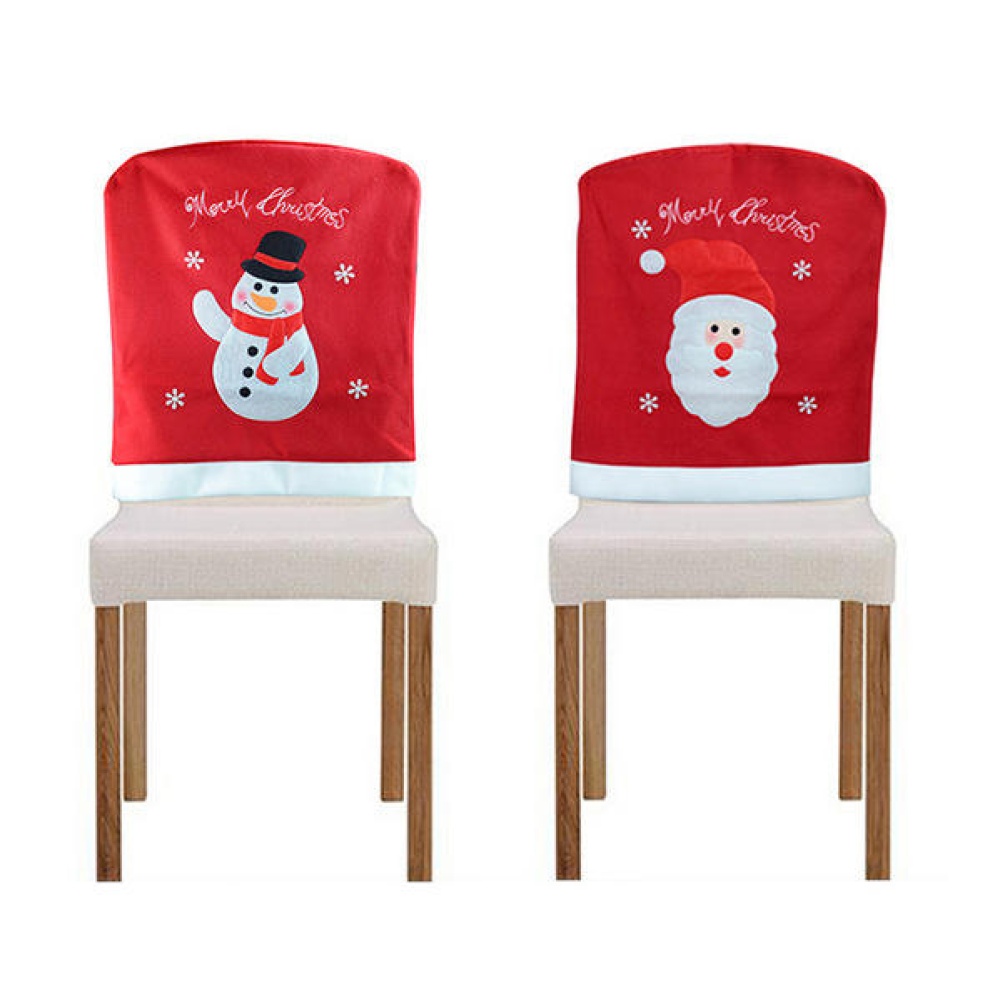 Santa Claus  Chair Cover Event Party  Snowman Dinner Chairs Cover Home Decor - 01 - Image 2