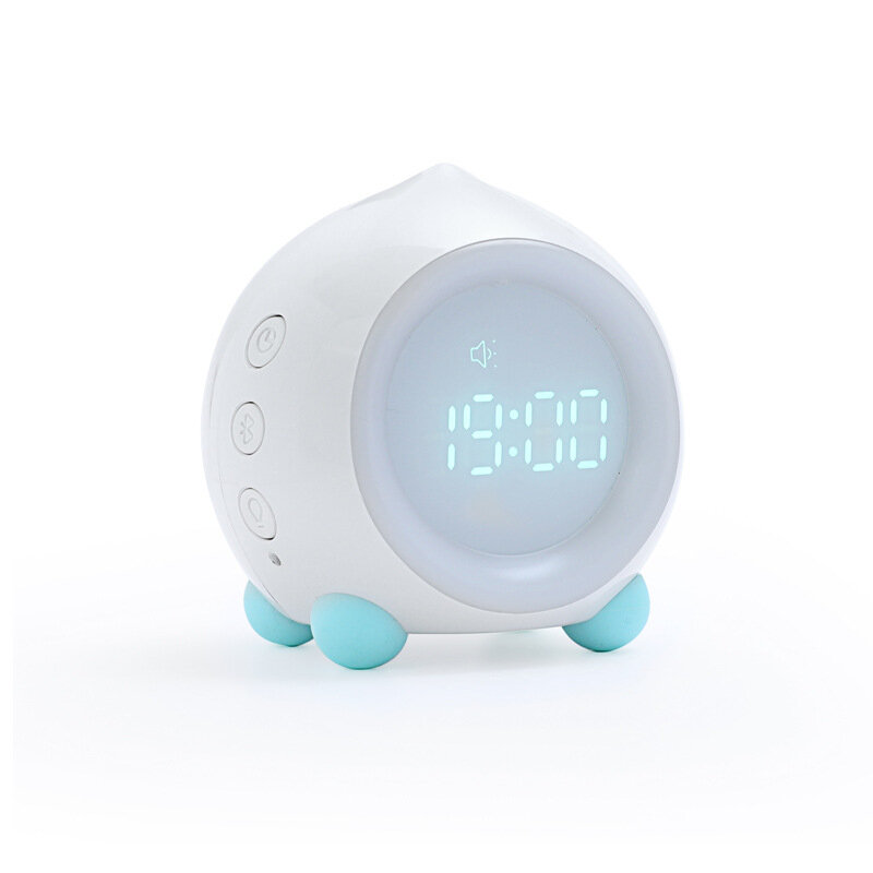 Mini LED Digital Voice Control Creative Alarm Clock Smart Speaker Multi-function Sleep Timer Night Light - White Normal Type - Image 2