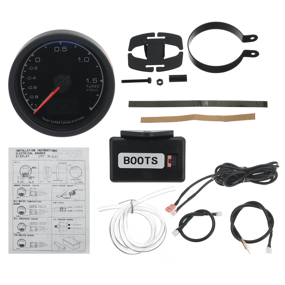 12V 2.5" 62MM LED Digital Display Boost Gauge Multi LCD Automobile Turbine Table - Image 2