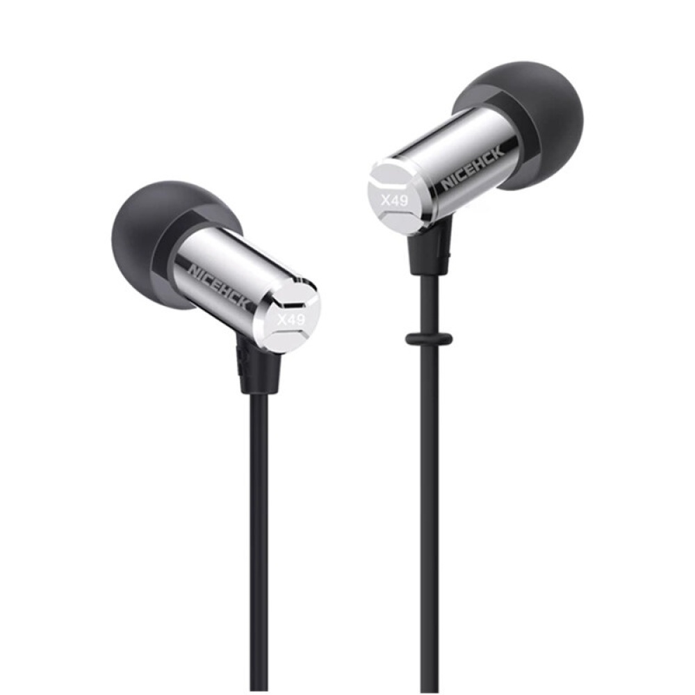 NiceHCK X49 Single BA Balanced Armature Driver Mini Earbud HIFI Metal In Ear Monitor Sleep Game DJ Music Wired Mic Earphone - Without Mic