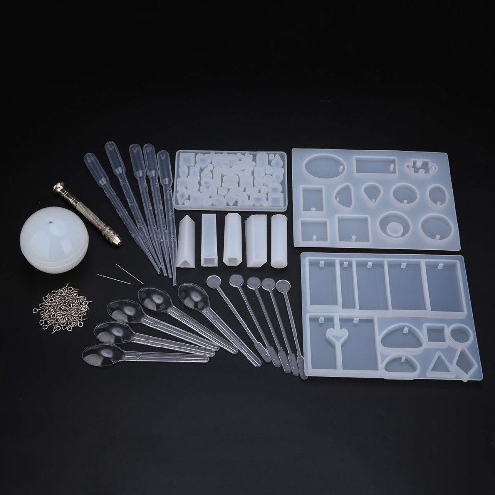 77Pcs/Set Crystal Epoxy Resin Silicone Pendant Casting Mould Kit Transparent Jewelry Making Mold Spoons Cups Sticks for DIY Crafting Decorations - Image 2