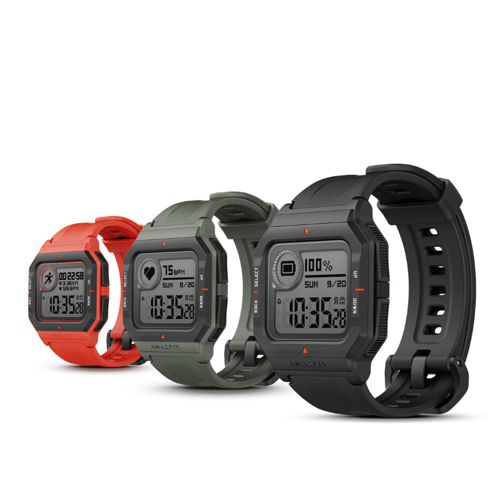 Original Amazfit NEO 28 Days Long Standby Always On Display Wristband 24 Hours Heart Rate Monitor 5ATM Waterproof Smart Watch - Coral Orange