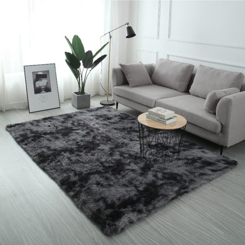 3 SIZE Pad Dyed Gradient Silk Wool Carpet Super Soft Rug Indoor Modern Shag Area Rug Silky Rugs Bedroom Floor Mat Baby Nursery Rug Children Carpet fo - Image 2