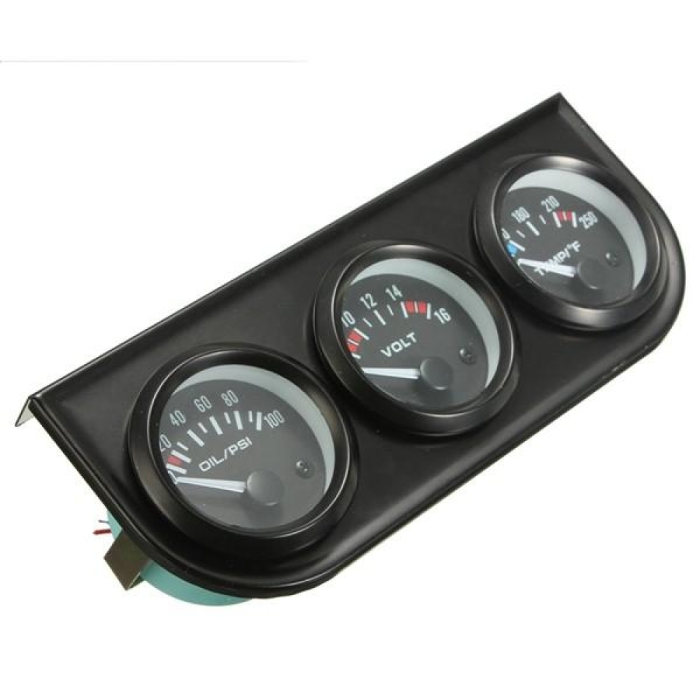 2 Inch 52mm Oil Pressure Volt Water Temp 3 Electronic Gauge Kits 8-16V LED Auto Car - Image 2