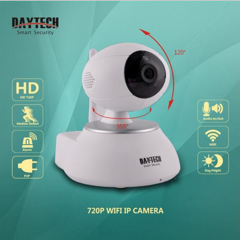 DAYTECH DT-C8818 IP Camera 720P Night Vision Audio Recording Security System P2P Wi-fi Network H.264 CMOS Monitor - US - Image 2