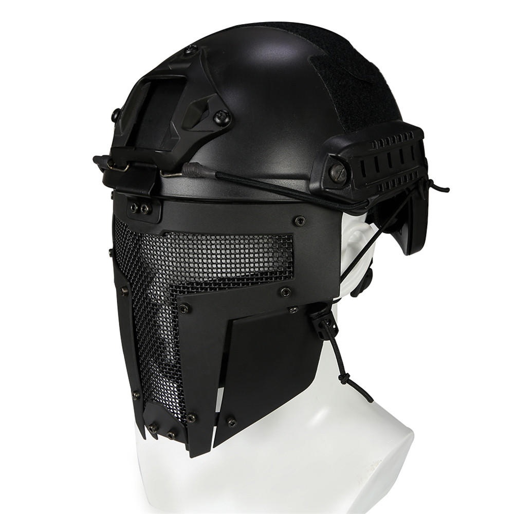 WoSporT MA-96 Outdoor Iron Warrior Hunting Tactical Face Mask Steel Mesh - Black - Image 2