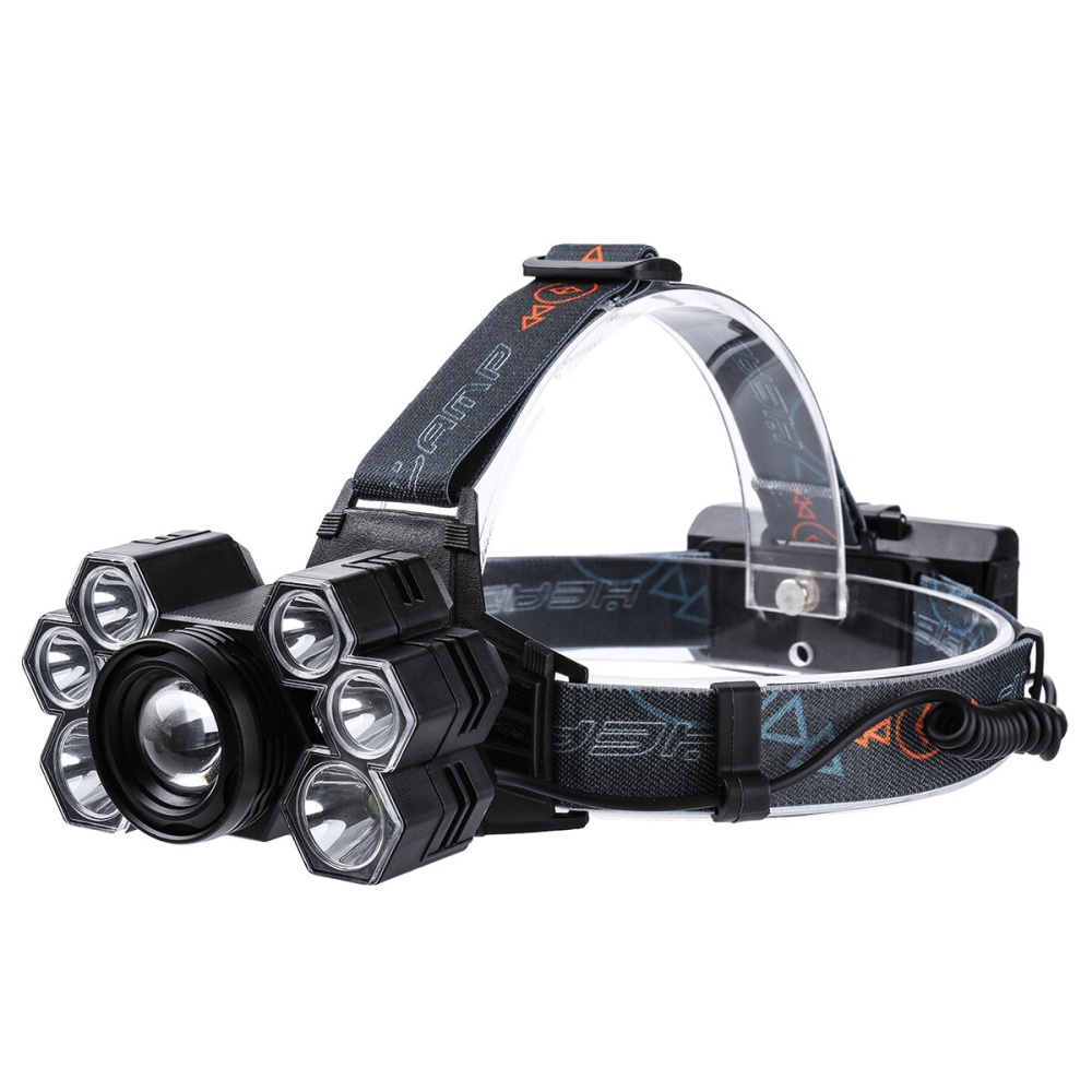 Mechanical Zoom Seven Headlights with a pair of 18650 Battery USB Lines - Image 2