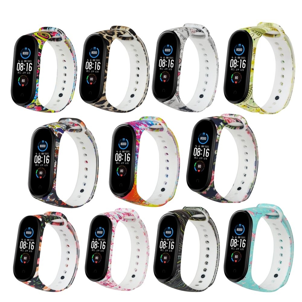 Bakeey Painted Pattern TPE Watch Strap Replacement Watch Band for Xiaomi mi band 5 Non-original - NO.1