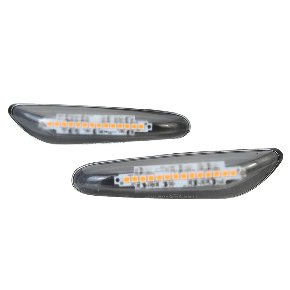 1Pair Dynamic LED Side Marker Turn Signal Light Indicator Lamp For BMW E90 E91 E92 E60 E46 E87 E82 - Clear - Image 2