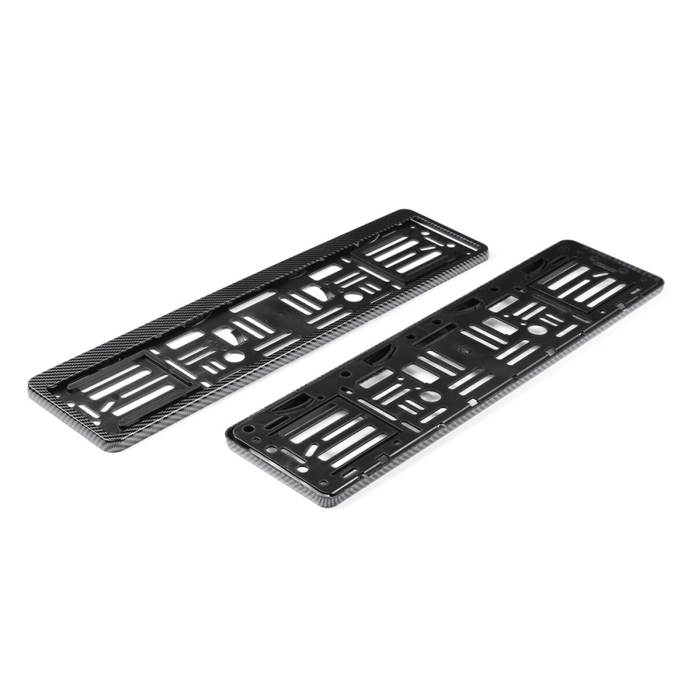 2PCS Car Licence Number Plate Carbon Fiber Color Euro Surround Holder Frame - Image 2