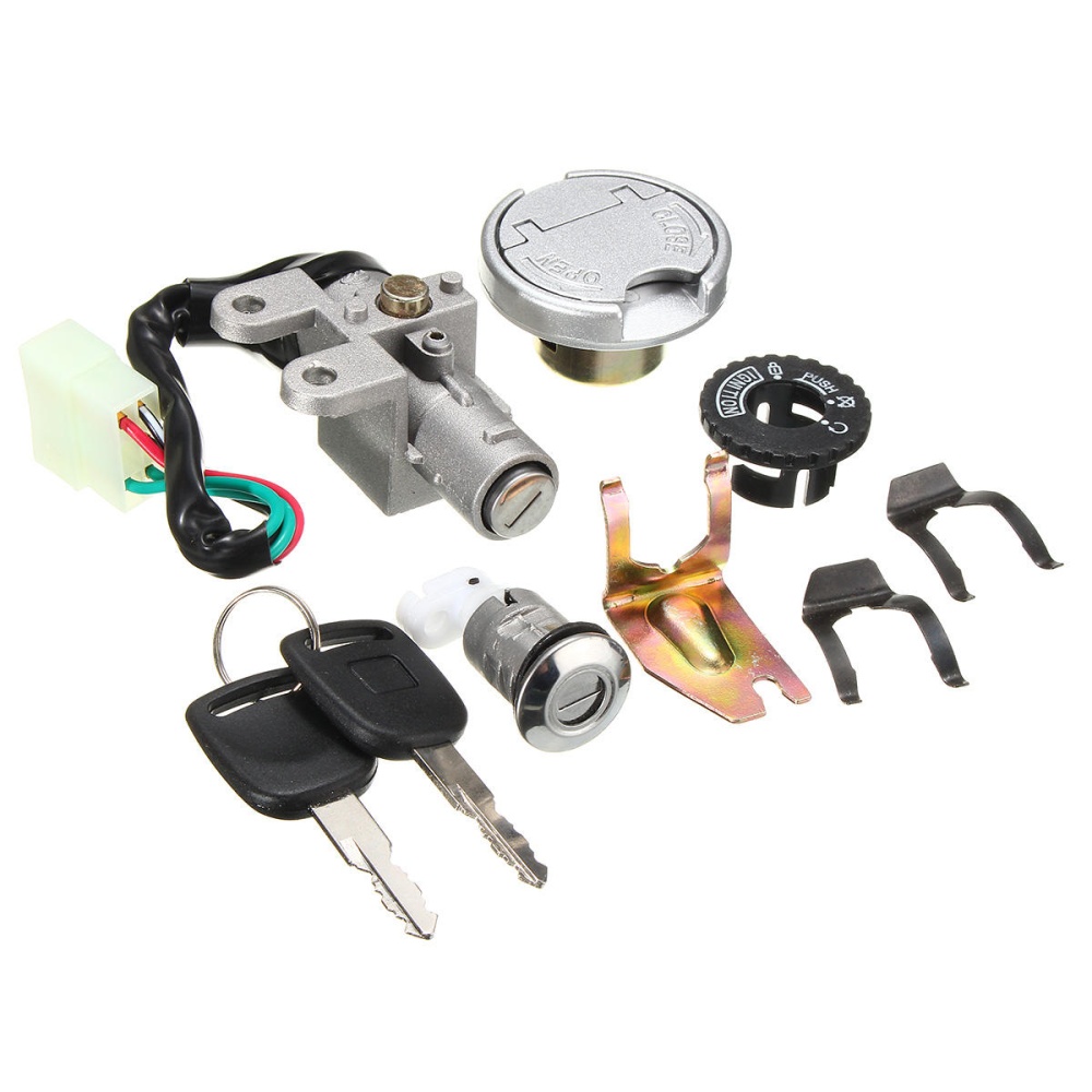 GY6 50cc Universal Ignition Lock Switch Fuel Tank Cap Key Set For Scooter Moped Bike - Image 2