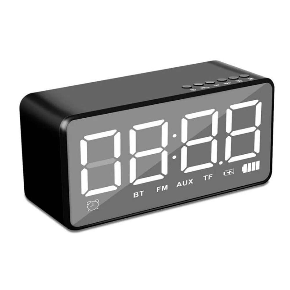 Bakeey Q31 bluetooth Wireless Speaker 3.5mm AUX Jack Mirror LED Digital Display FM Radio Speaker Alarm Clock Player - Green