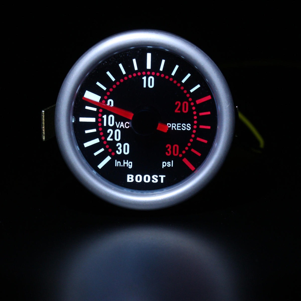 2 Inch 52mm Universal LED Car Turbo Boost Pressure Gauge 30 Psi Meter Smoked Dials - Image 2