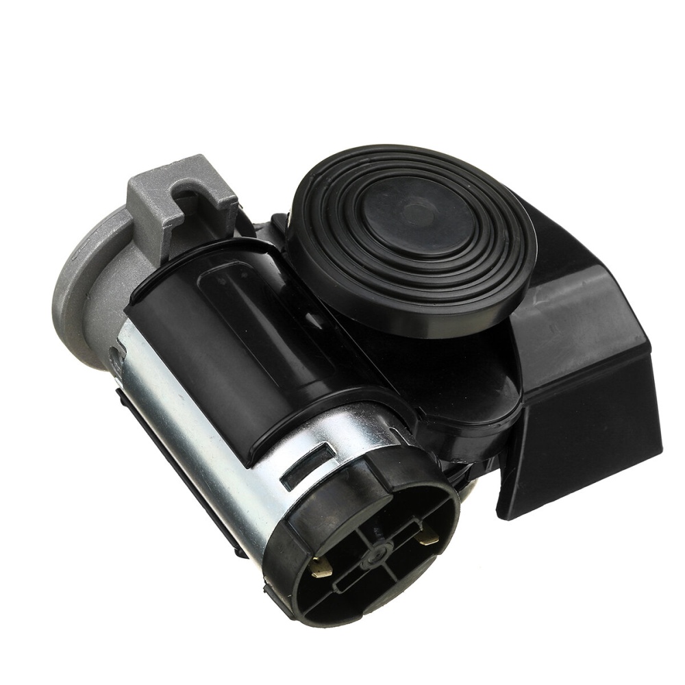 12V 139dB Air Loud Horn Electric Pump Compact Dual Tone For Car Motorcycle - Black - Image 2