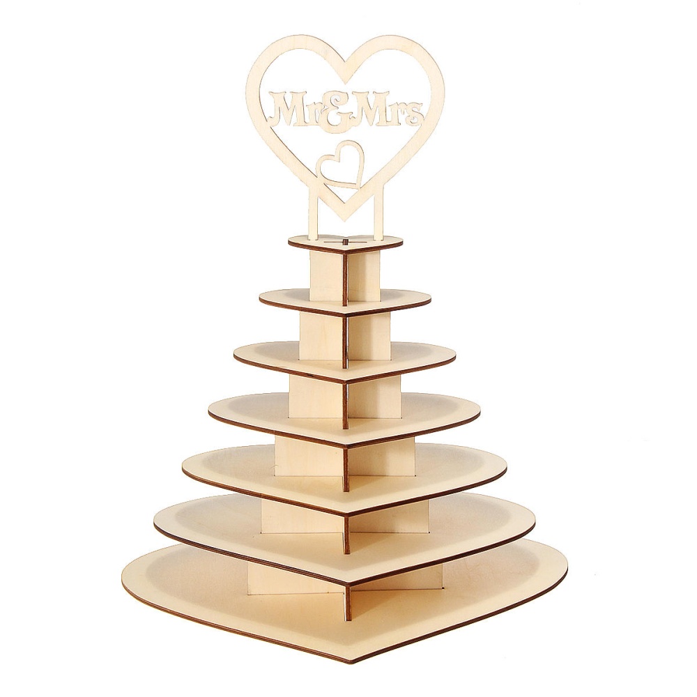 Personalised Chocolate Snack Display Mr&Mrs Heart Wedding Dessert Stand Shelf Rack Party Centrepiece - Image 2