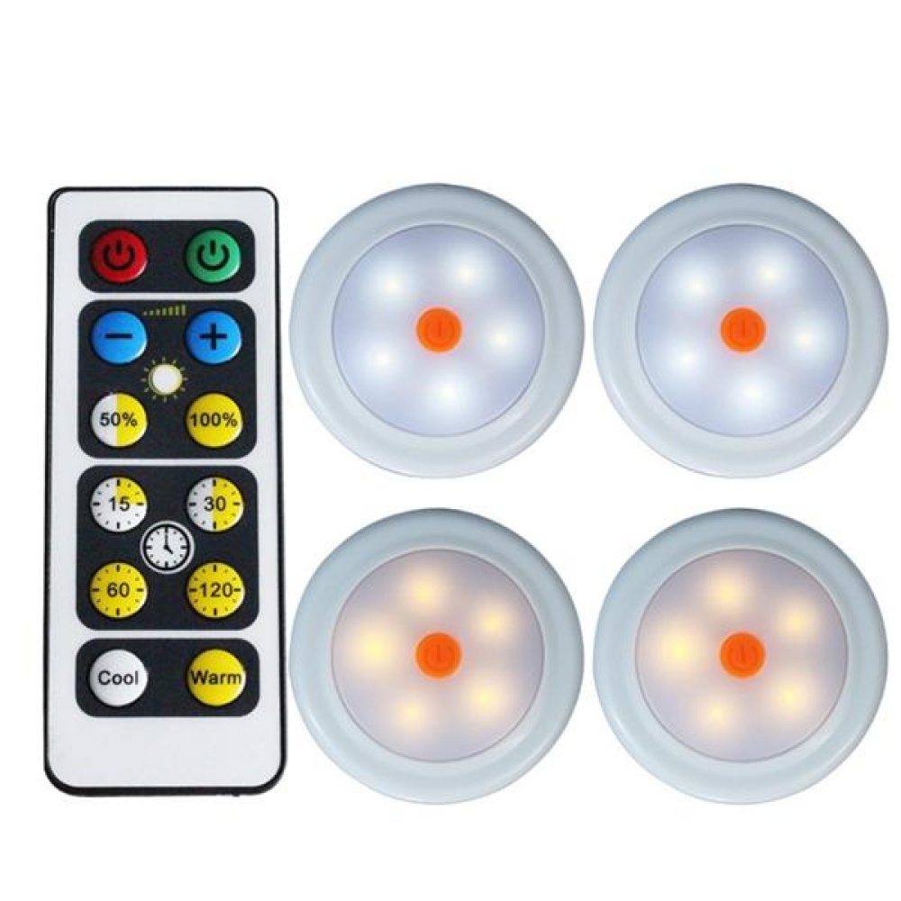 2pcs 4pcs Remote Control LED Cabinet Wardrobe Lights Battery Power White/Warm White Dimmable Timing - 4 - Image 2