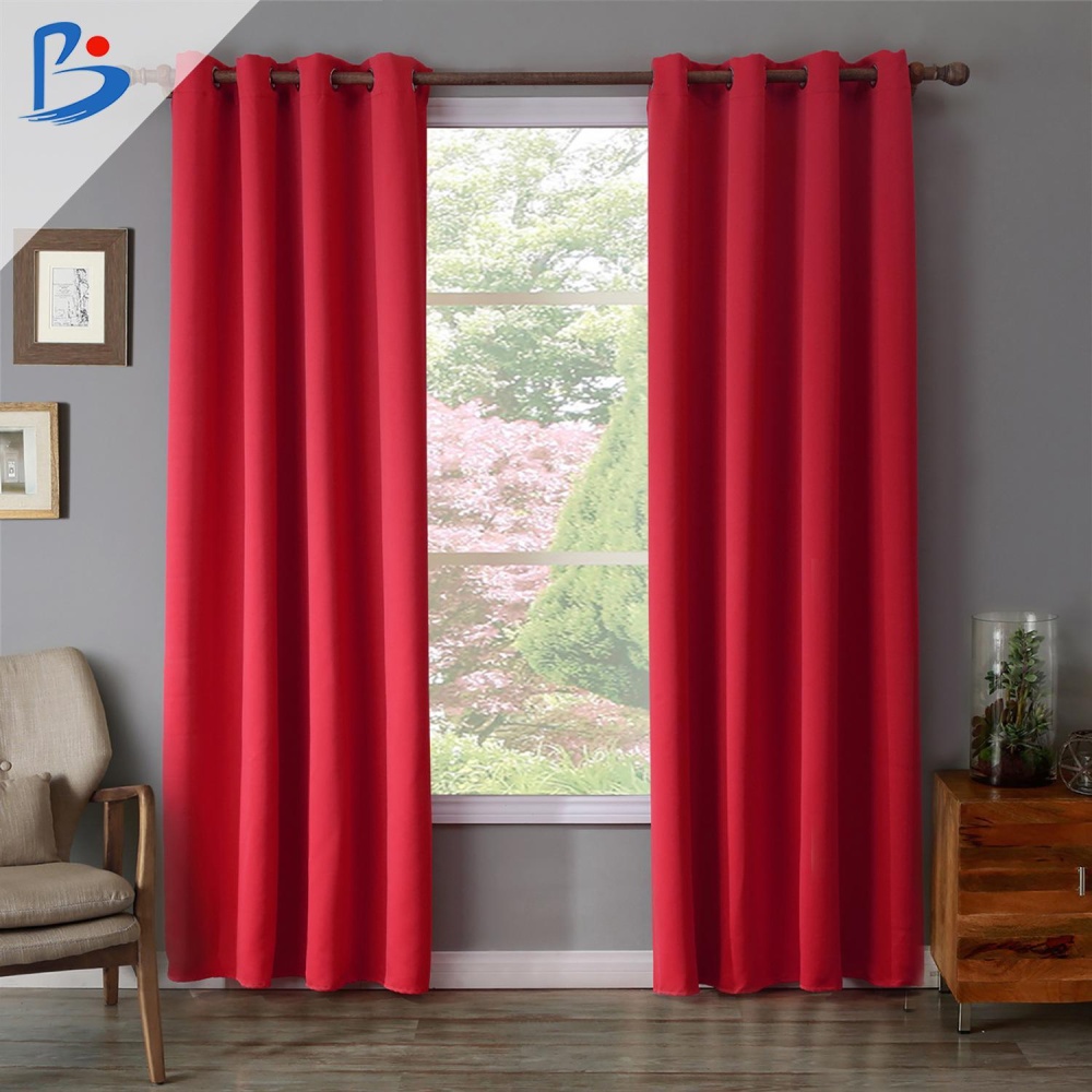 1Pc Blackout Curtains - Red - Image 2