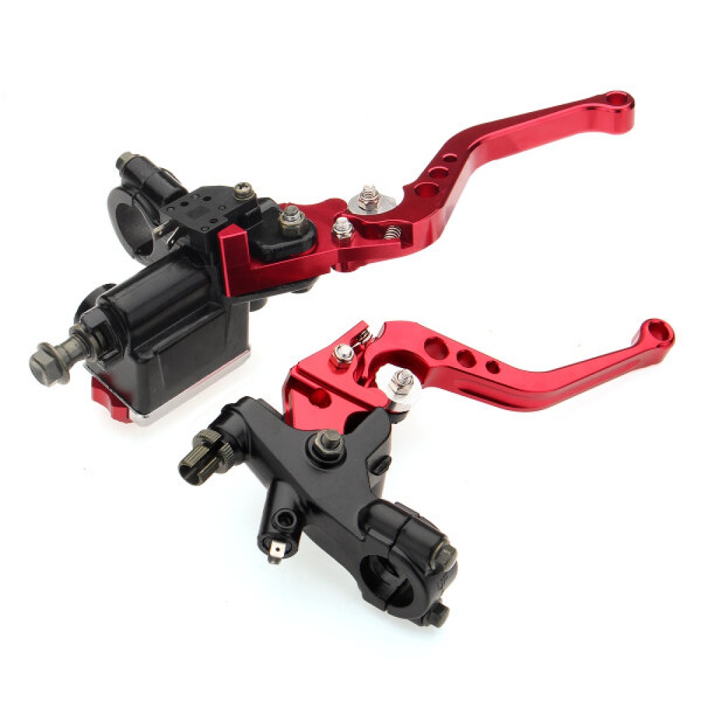 Pair 7/8 Motorcycle Brake Master Cylinder Clutch Reservoir Levers Universal - Orange - Image 2