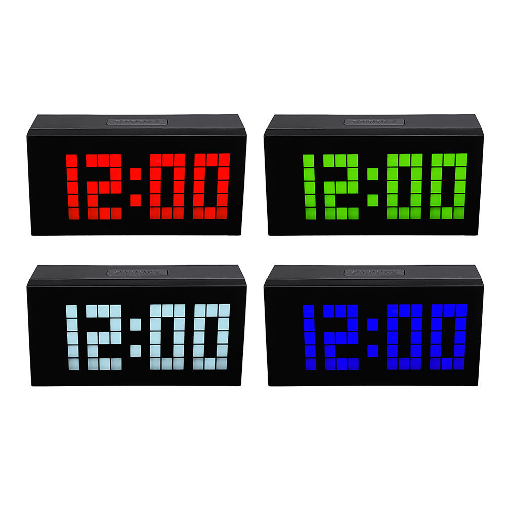Big Display Large Alarm Clock Time Modern Alarm Clock Smart Clocks Countdown Digital Snooze Clock - Red - Image 2