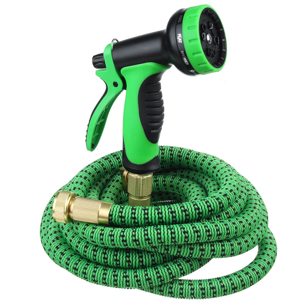 50/75/100FT Upgraded Expandable Garden Water Hose Function Spray Nozzle Green - 100FT - Image 2