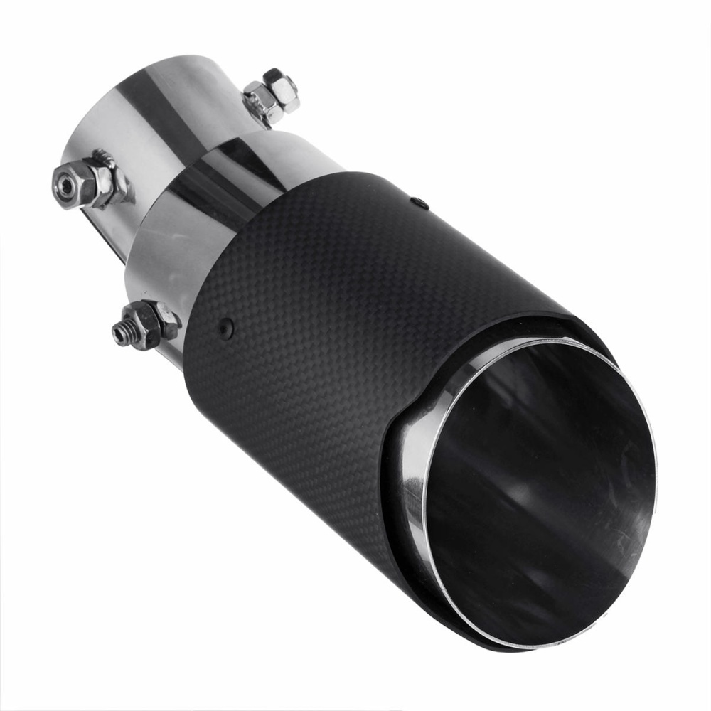 63mm Adjustable Angle Car Exhaust Muffler Pipe Tip Cover 100% Carbon Fiber Matte Black - Image 2