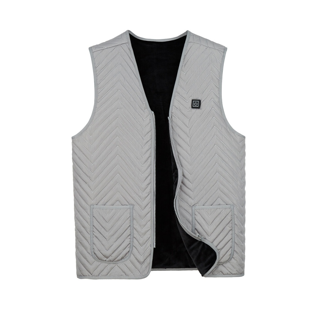 7 Area 3 Gear Electric Vest Heated Cloth USB Thermal Warm Heated Pad Warmer Grey - XL - Image 2