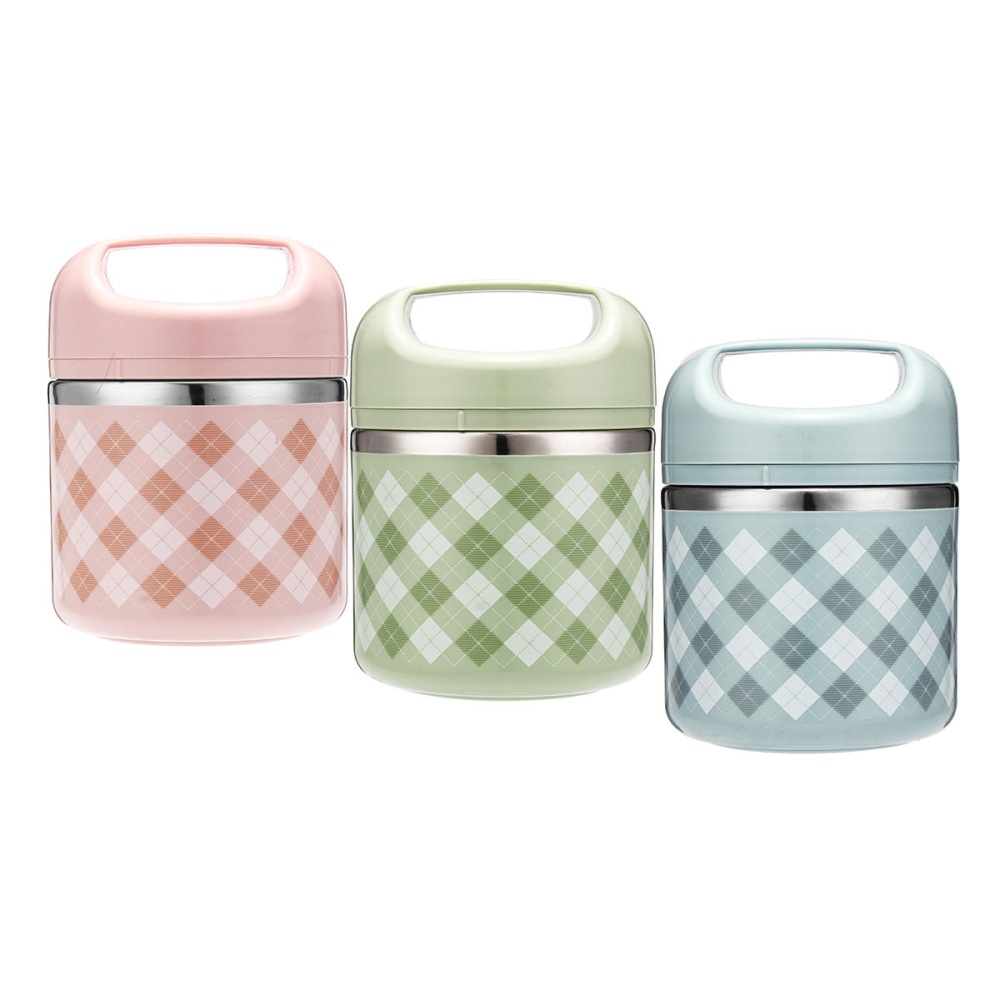 Vacuum Portable Stainless Steel Lunch Box Picnic Thermos Food Storage Container - Pink - Image 2