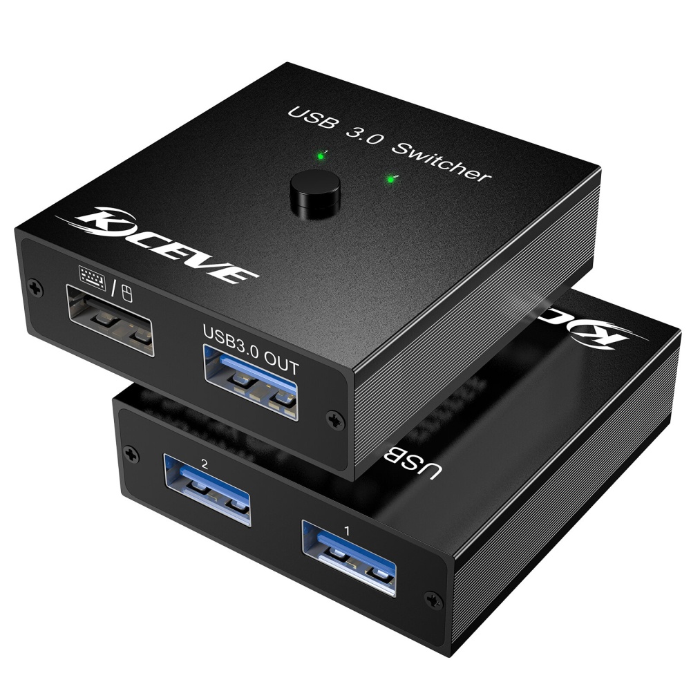 KVM KC-U302 USB3.0 Switcher for MAC OS 8.6 Windows XP 7 8 10 Vista Android Mobile Phone PC USB-B USB-A for Printer Keyboard Mouse