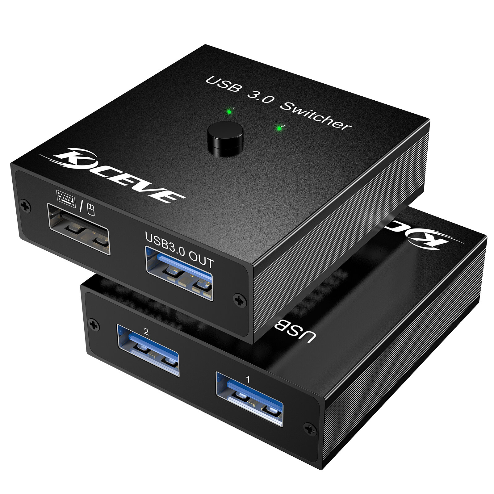 KVM KC-U302 USB3.0 Switcher for MAC OS 8.6 Windows XP 7 8 10 Vista Android Mobile Phone PC USB-B USB-A for Printer Keyboard Mouse