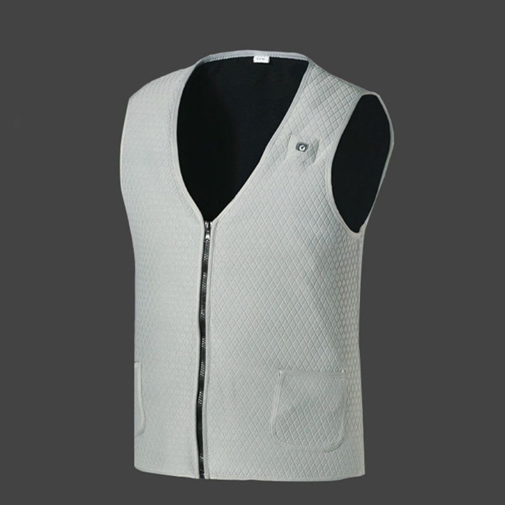 Men Winter Intelligent Waistcoat Electric Heating USB Sleeveless Vest Temperature Control - M Gray - Image 2