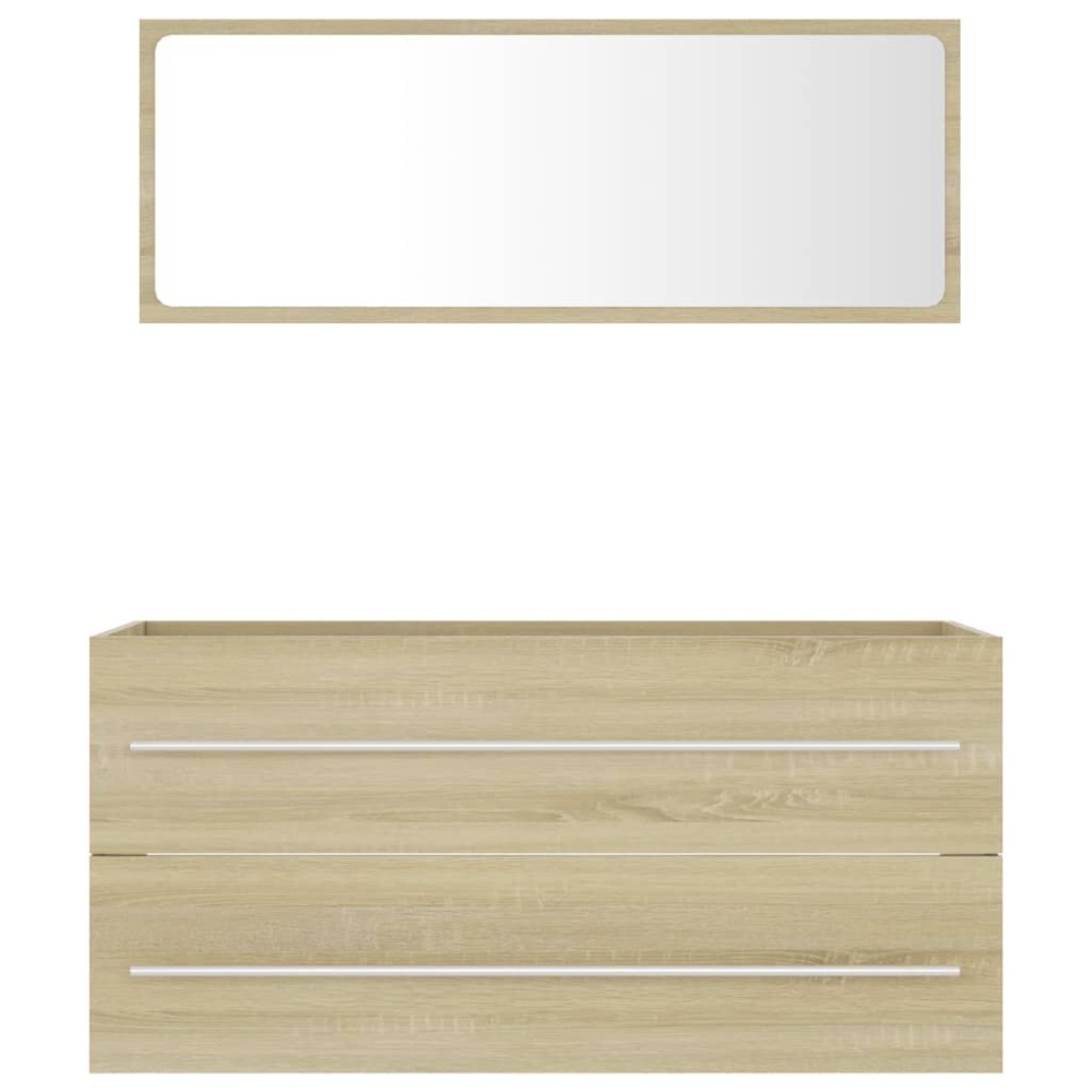 2 Piece Bathroom Furniture Set Sonoma Oak Chipboard - Image 2