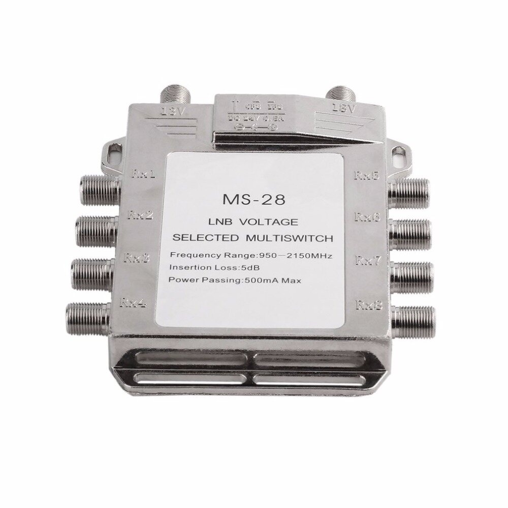 Jasen JS-MS28 2 in 8 Diseqc Switch Satellite Multiswitch Satellite Antenna Flat LNB Switch for TV Receiver