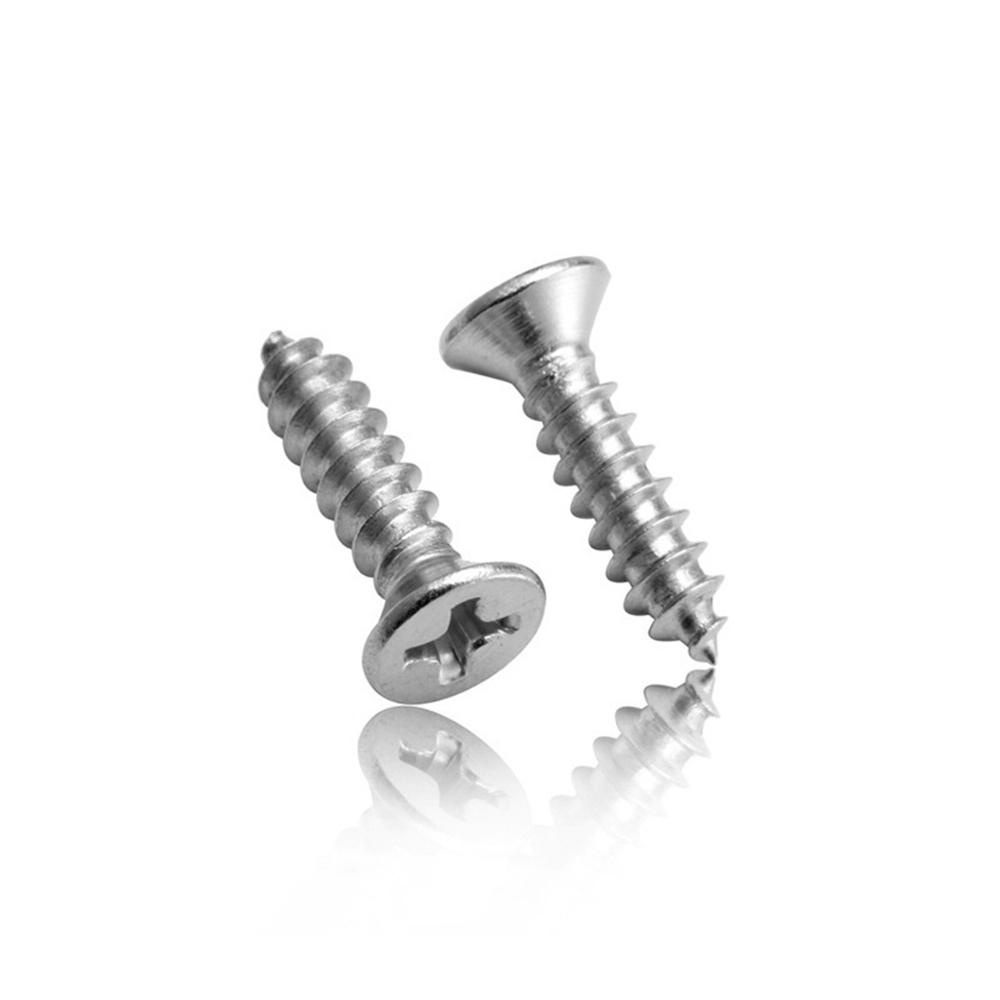 Suleve M3SP4 100Pcs M3 304 Stainless Steel Cross Flat Head Self Tapping Screw Wood Screws Speaker Screws Optional Length - 30mm - Image 2