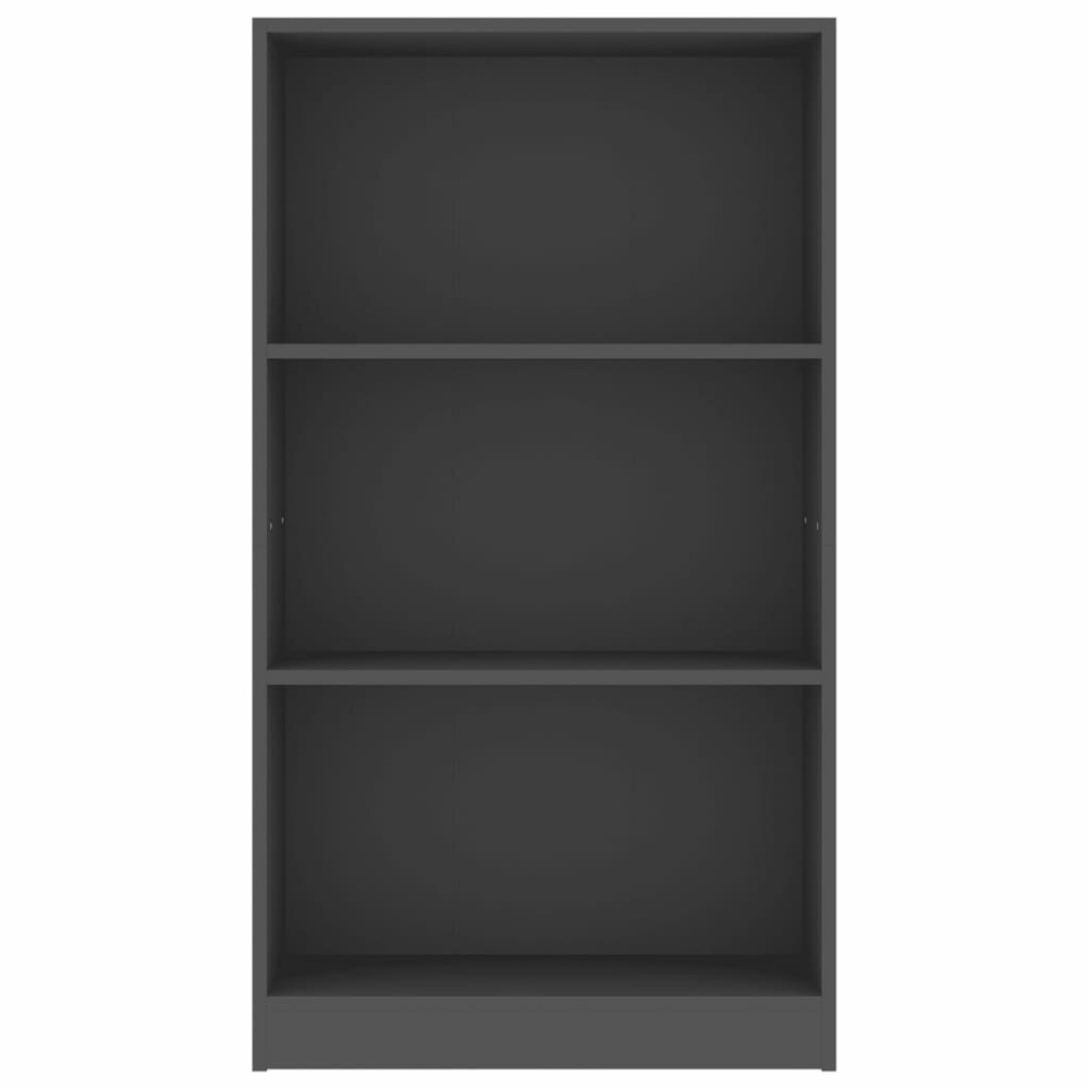 3-Tier Book Cabinet Gray 23.6"x9.4"x42.5" Chipboard - Image 2