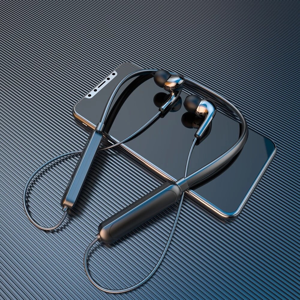 Bakeey BT71 bluetooth Neckband Wireless Earphones Binaural Magnetic Sports Waterproof Headset Stereo Bass Headphone With Mic - Black - Image 2