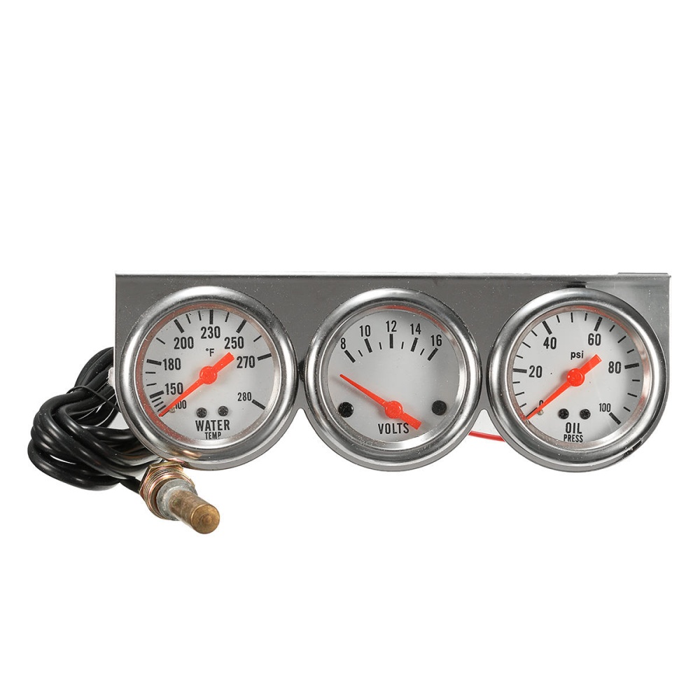 Universal 2.27inch Gauge Water Temp VOLTAGE Volt Oil Pressure Complete SET W/ Panel - Image 2