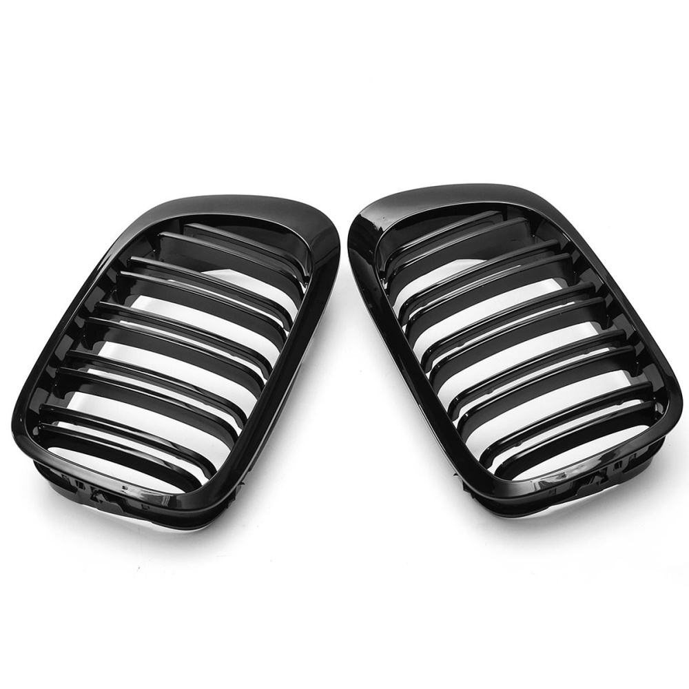 Car Front Right & Left Gloss Black Frontgrills For BMW E46 1998-2001 - Image 2