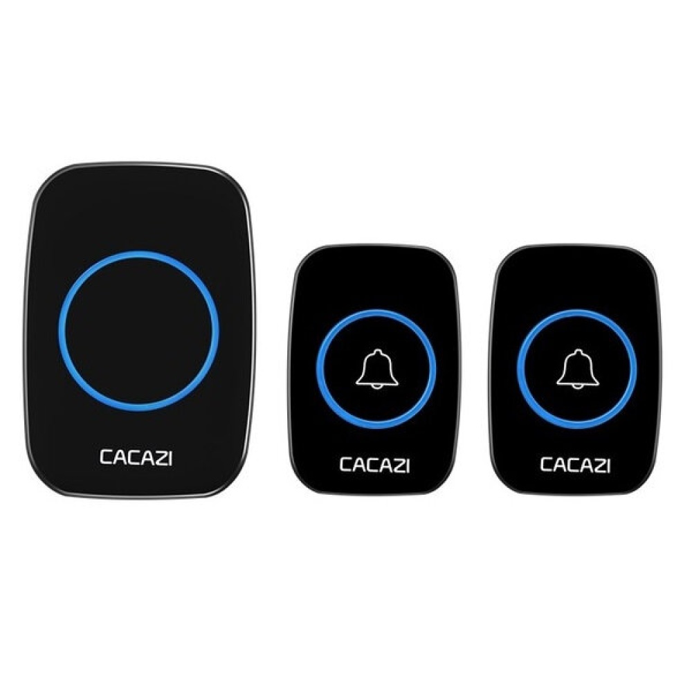 CACAZI LED Smart Doorbell Waterproof 300M Remote Mini Wireless Door Bell 38 Chimes 20-85dB Door Ring - US Plug 2 to 1 - Image 2