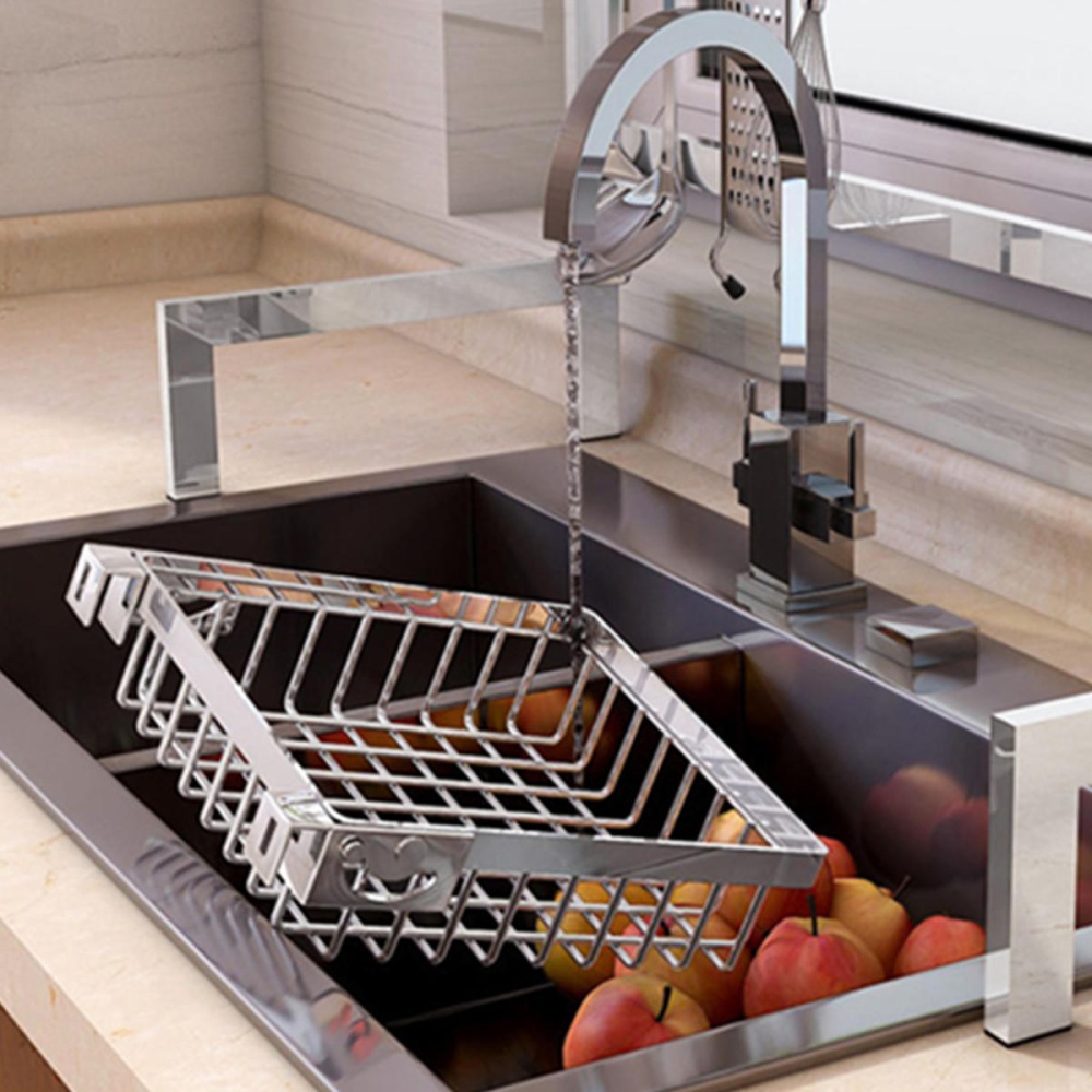 Stainless Steel Kitchen Shelf Rack Drying Drain Storage Holders Plate Dish Rack Kitchen Storage Rack - B - Image 2