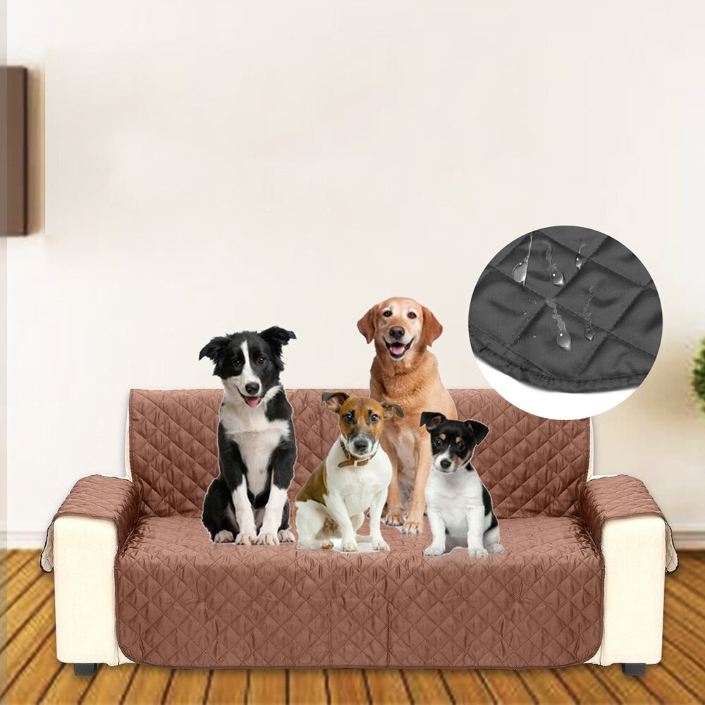 Waterproof Quilted Sofa Covers for Dogs Pets Kids Anti-Slip Couch Recliner Slipcovers 1/2/3 Seater Pet Mat - Double-seat Black - Image 2